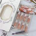 Diamond Butterfly Press-On Nails – 24 PCS Long Square Head Shape | Rhinestone Crystal Glam — Prime Trend Market