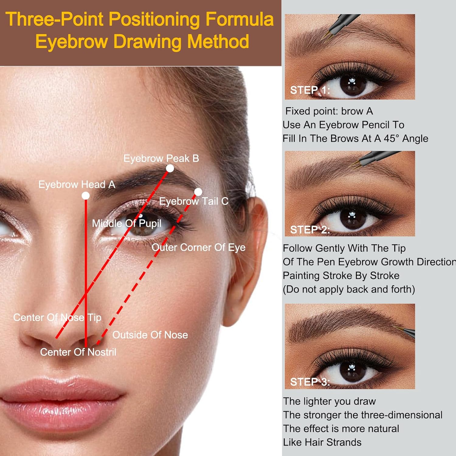 2-in-1 Microblading Eyebrow Pen — Waterproof, Dual-Ended, 3 Shades — Prime Trend Market