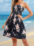Floral Smocked Strapless Mini Dress | S–3XL
