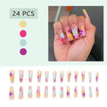 Flat Flower Press-On Nails – 24 PCS Long Square | Floral Nail Art for Everyday & Bridal Glam — Prime Trend Market