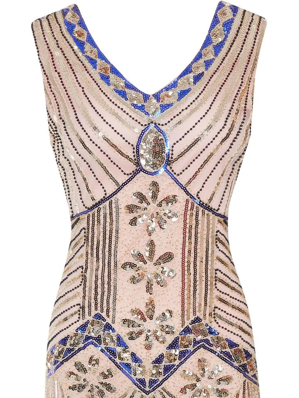 Sequin Fringe-Hem Sleeveless Dress | S–4XL