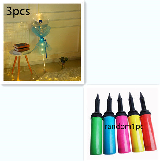 LED Luminous Balloon Rose Bouquet | Transparent Bobo Ball | Light-Up Flower Gift — Prime Trend Market