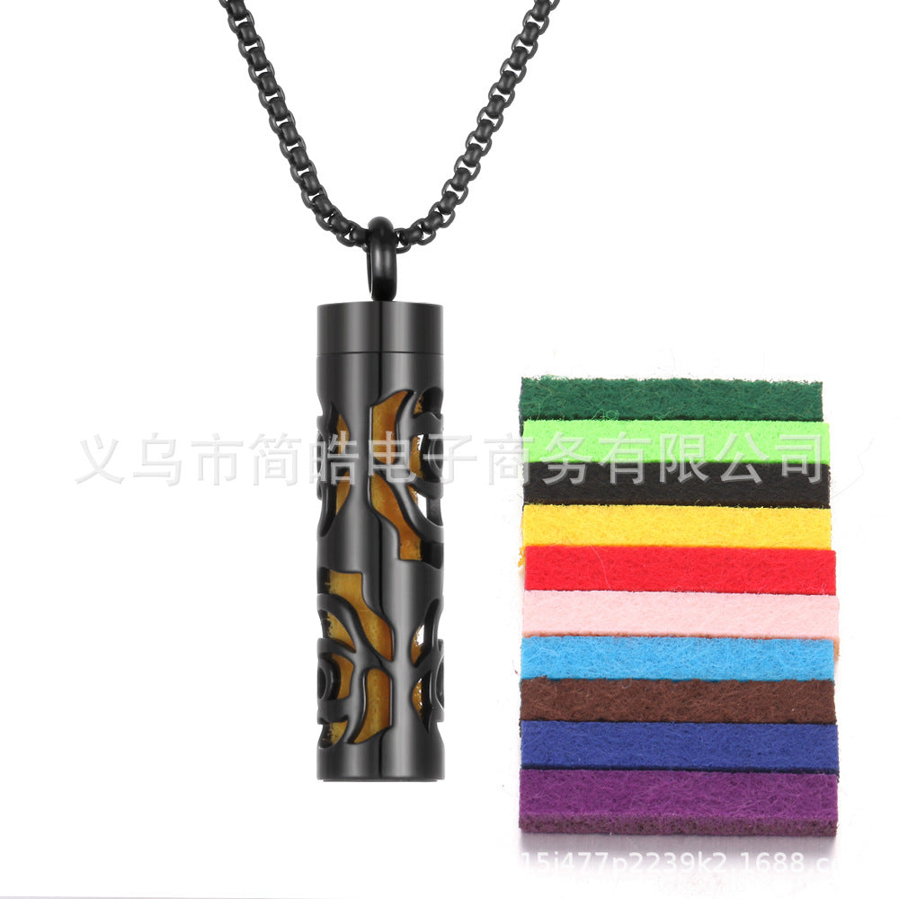 Aromatherapy Essential Oil Pendant Necklace — Titanium Steel Diffuser Locket | 16 Styles + Cotton Pads — Prime Trend Market