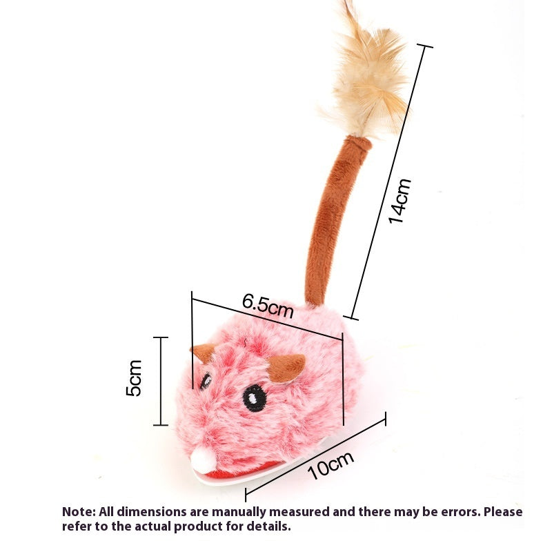 PawHunt Electric Mouse Cat Toy – Auto-Moving Plush Interactive Pole Toy for Cats | 3 Colors — Prime Trend Market
