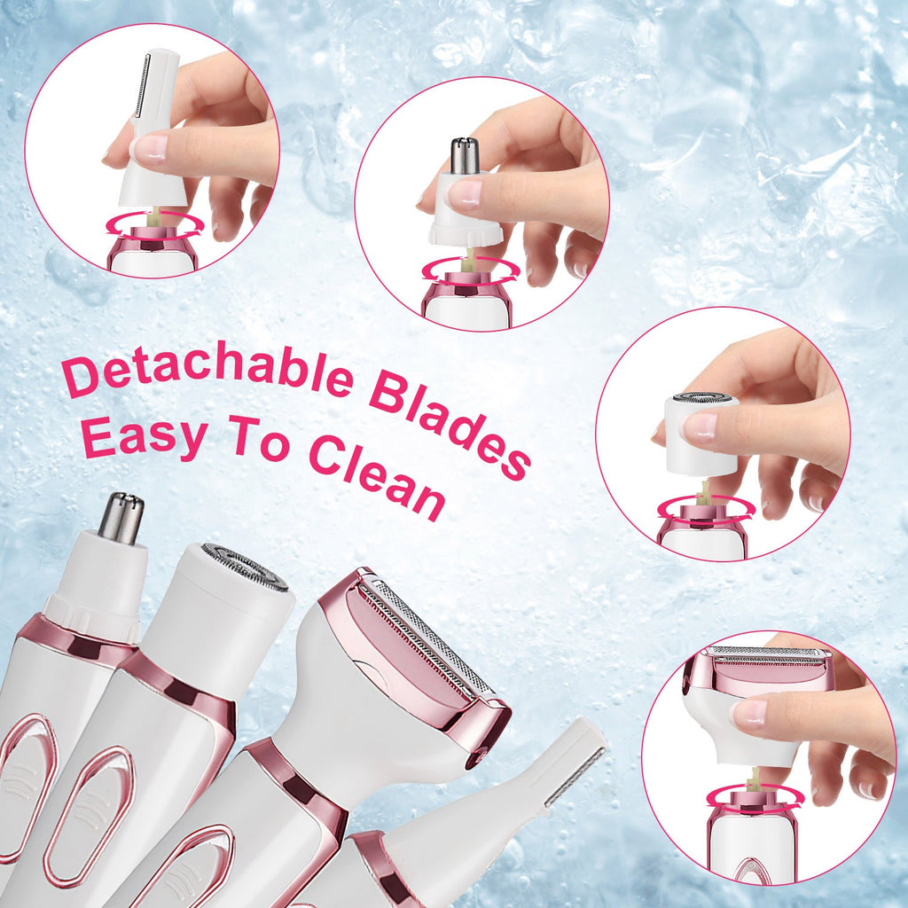 4-in-1 Women's Electric Shaver — Eyebrow, Nose, Face & Bikini Trimmer | Rechargeable — Prime Trend Market