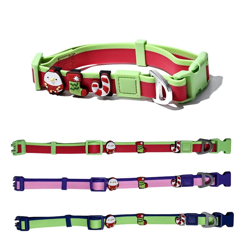 Dual-Color Embossed Pet Leash Set — Waterproof PVC Collar & Leash with DIY Accessories for Dogs — Prime Trend Market