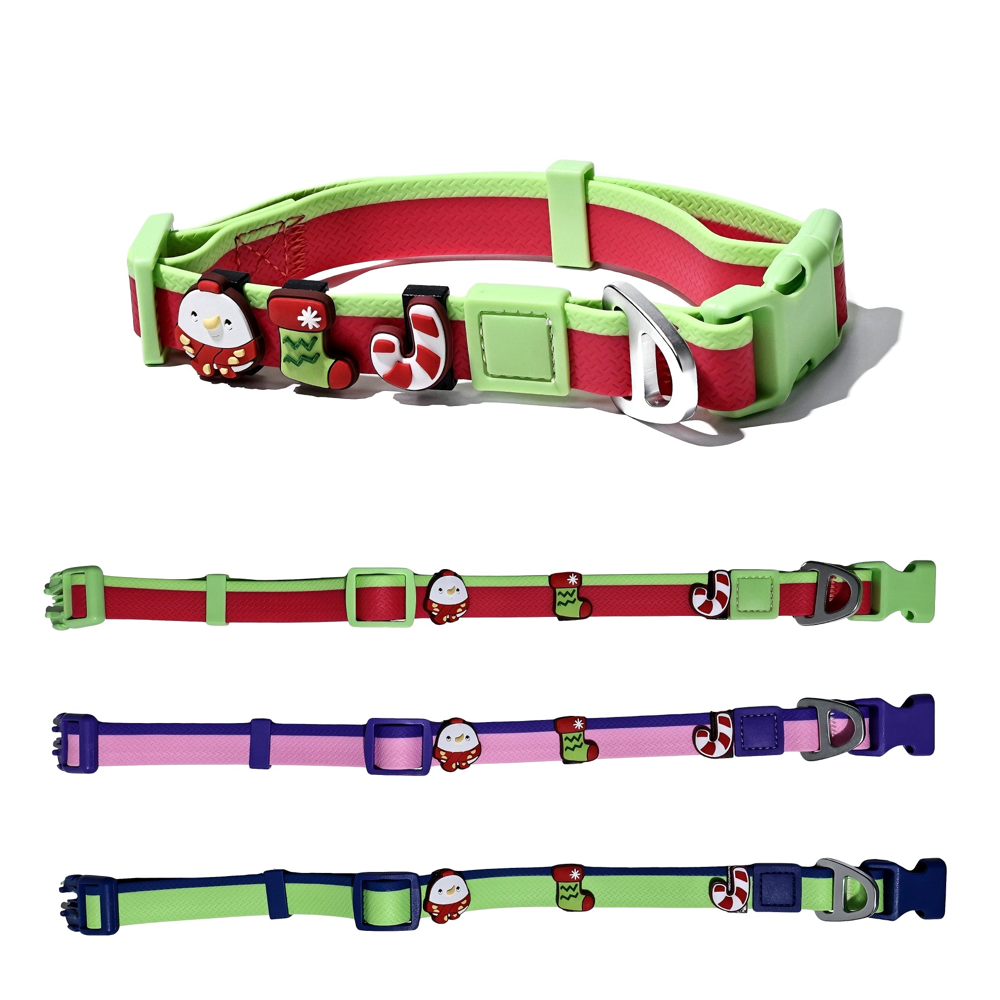 Dual-Color Embossed Pet Leash Set — Waterproof PVC Collar & Leash with DIY Accessories for Dogs — Prime Trend Market