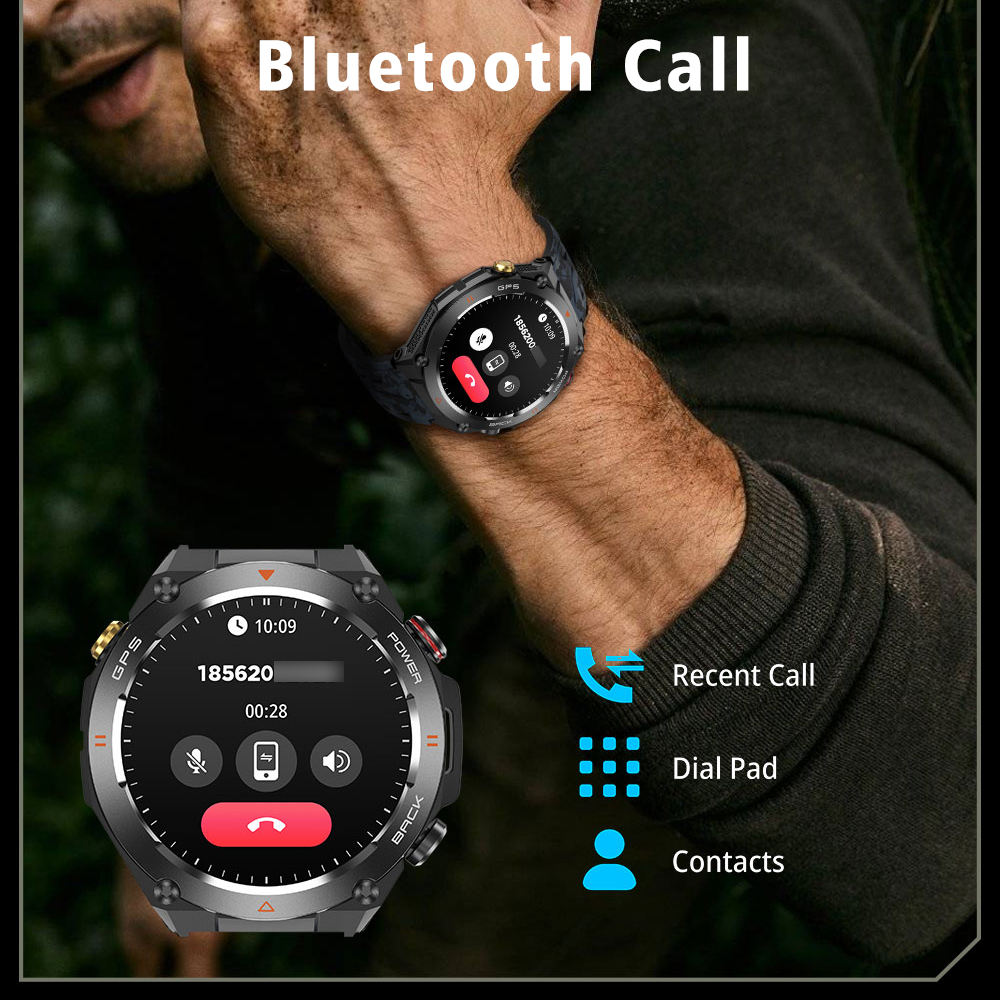 SENBONO GPS Smartwatch for Men – 1.45" HD Screen, Built-In GPS, Altimeter, Barometer, Compass, AI Voice, Android & iPhone — Prime Trend Market