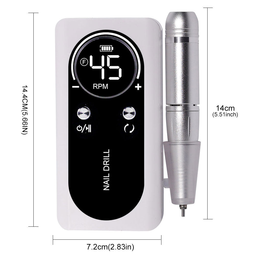 Professional Electric Nail Drill Machine | 45,000 RPM | Cordless Rechargeable | LCD Display | E-File Kit — Prime Trend Market