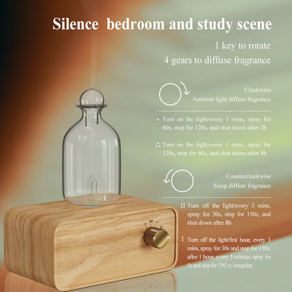 Luxury Waterless Essential Oil Aroma Diffuser — Wood & Glass Scent Machine, Home & Office — Eliza & Tuan