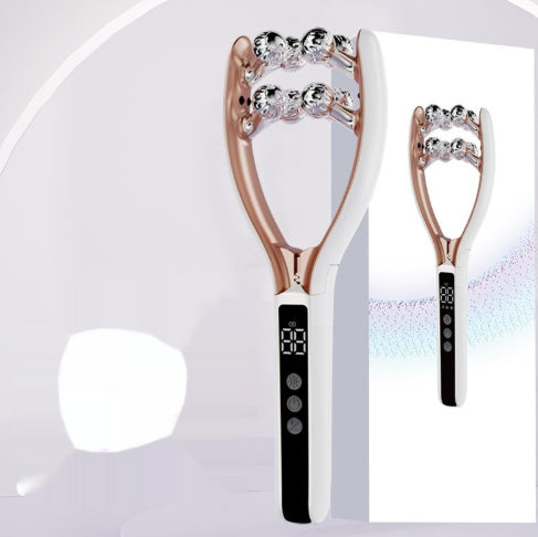 V-Roller EMS Red & Blue Dual-Wave Face Lifting & Slimming Device — Micro Current Tightening Beauty Tool — Eliza & Tuan