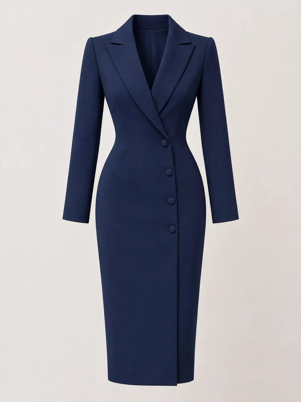 Single-Breasted Blazer Midi Dress | XS–4XL