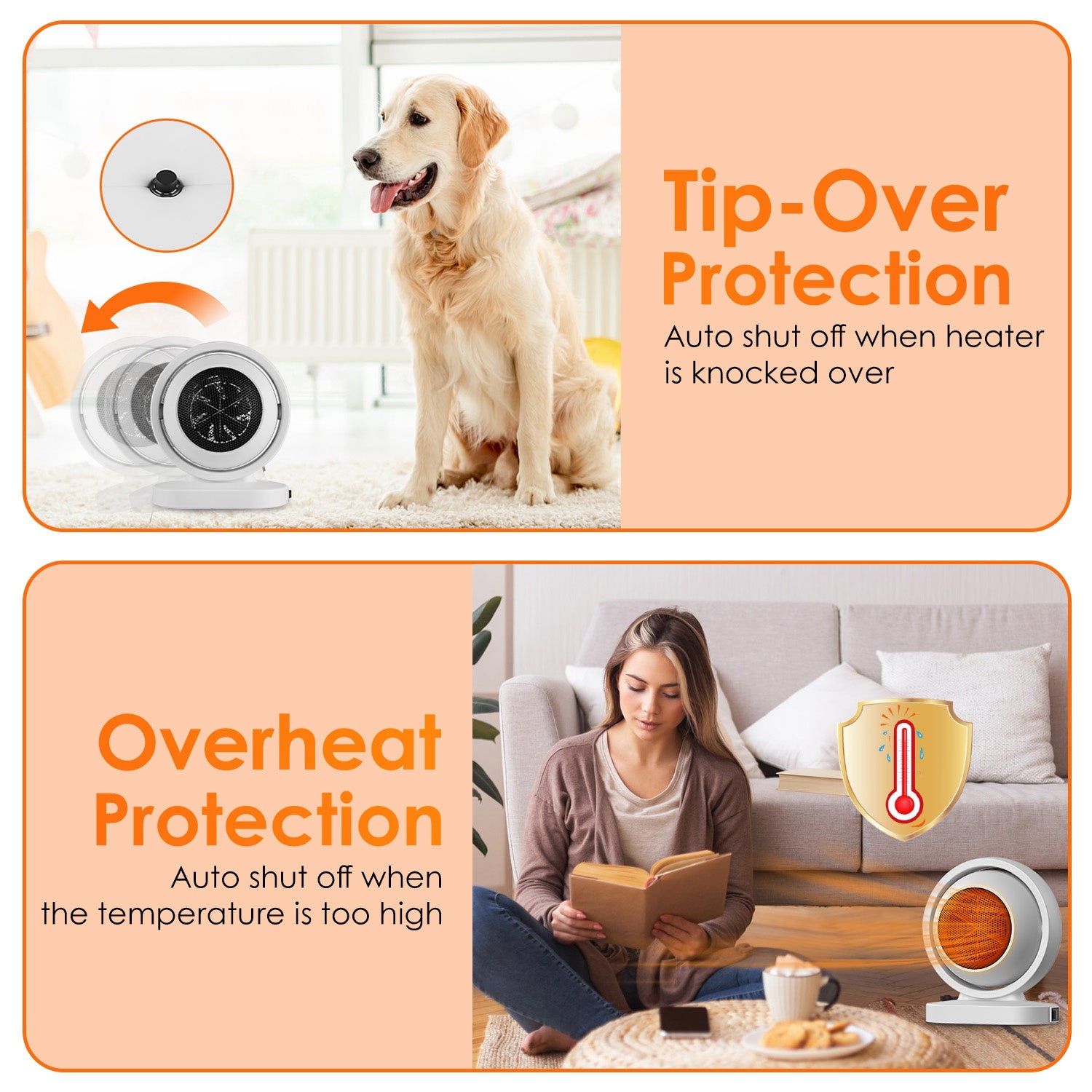 380W Portable Desktop Space Heater — 3S Fast Heat, 30° Tilt, Quiet & Safety Protection — Prime Trend Market