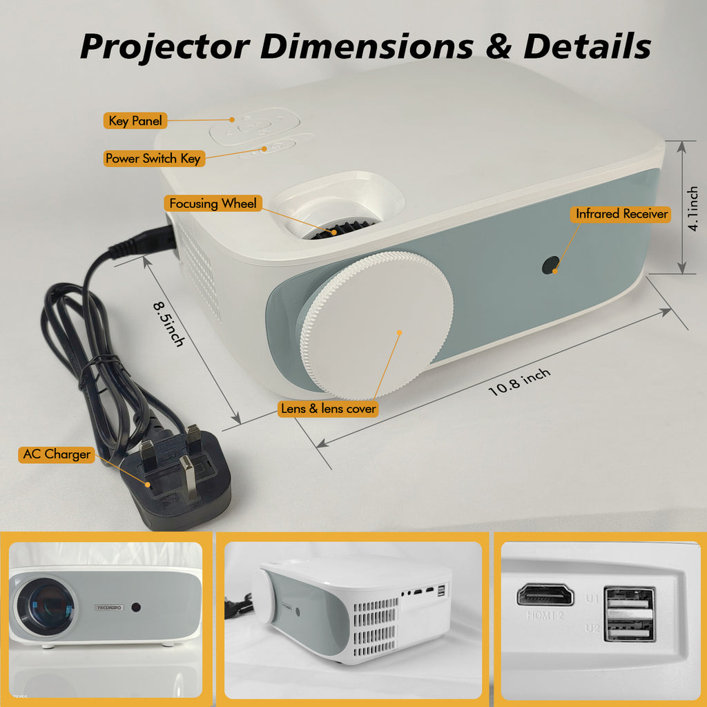 4K Smart Projector — Native 1080P, 9500 Lumens, 5G WiFi, Bluetooth 5.0, 4D Keystone — Prime Trend Market