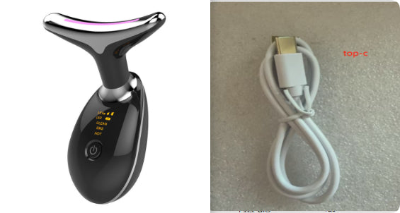 Luxury EMS Thermal Neck Lifting & Tightening Massager — Microcurrent Skin Renewal & 3-Color LED Photon Therapy — Eliza & Tuan