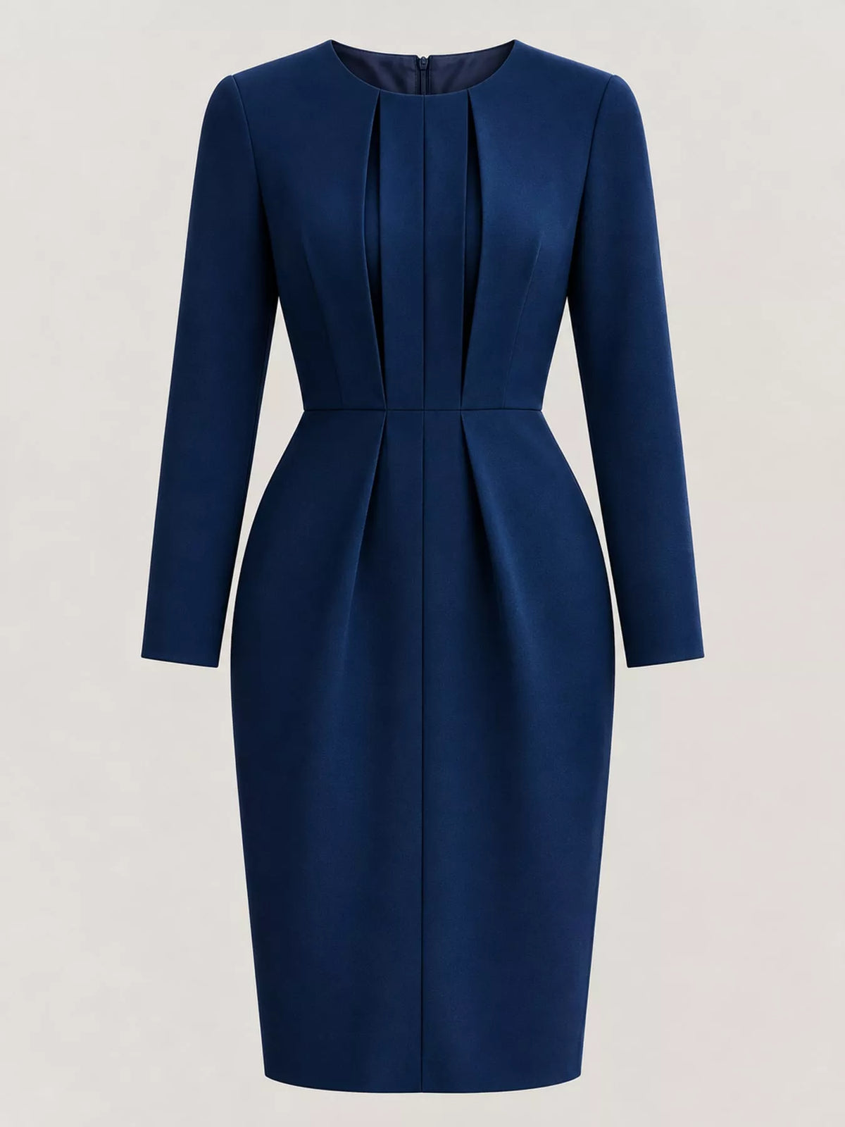 Long-Sleeve Pleated Bodycon Dress | S–3XL