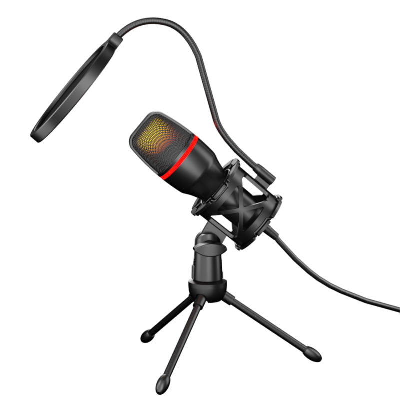 USB Microphone For Gaming & Podcast — RGB LED Desktop Mic with Stand — Prime Trend Market
