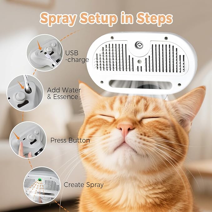 3-in-1 Pet Steam Grooming Brush — Cats & Dogs — Prime Trend Market