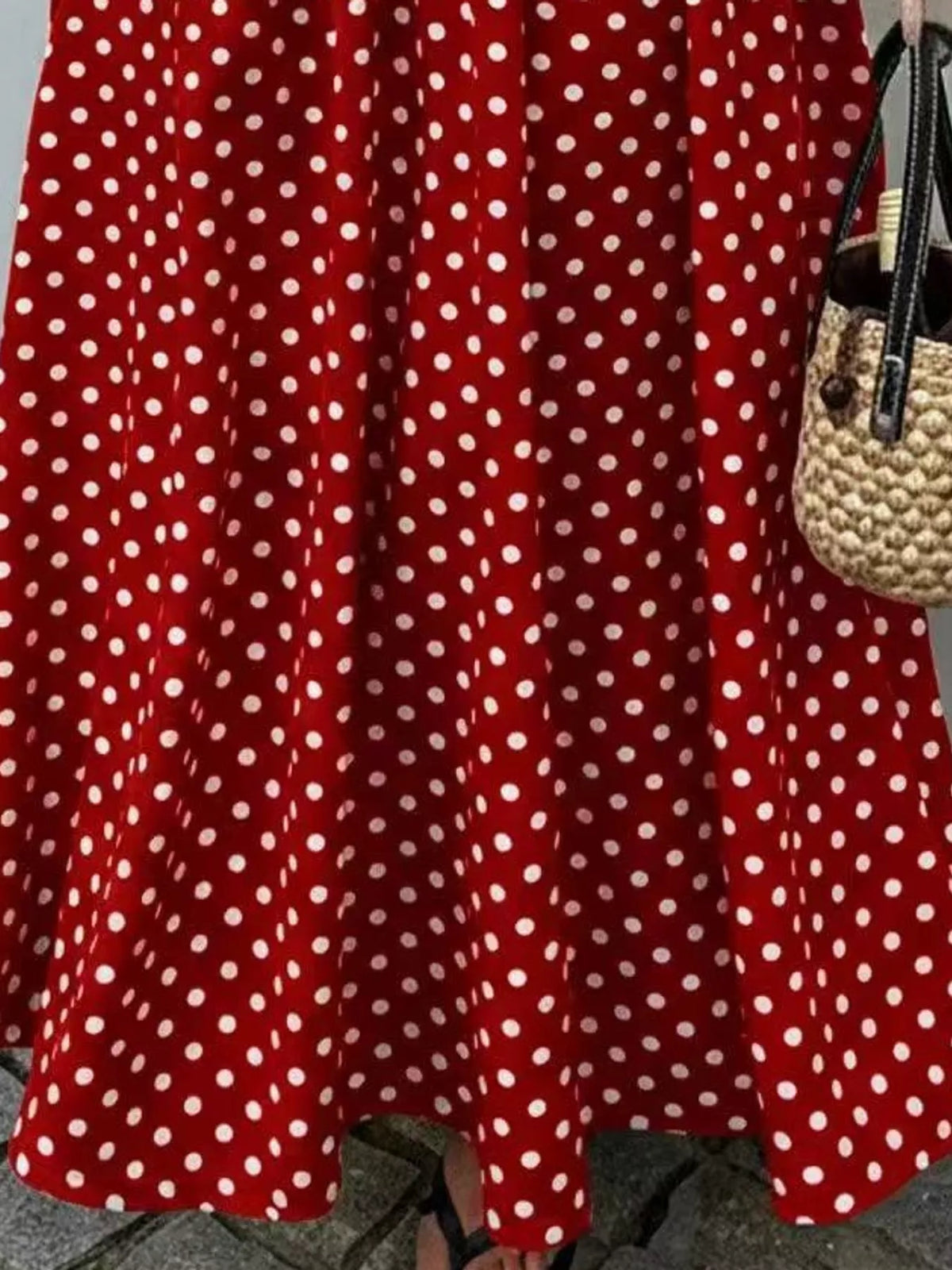 Strapless Polka-Dot Ruched Maxi Dress, S–2XL
