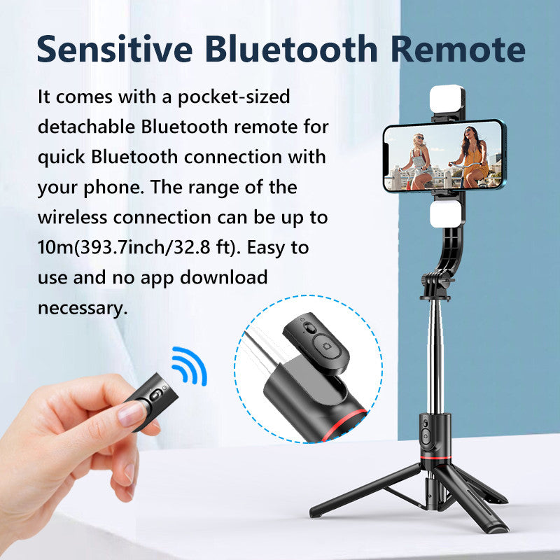 3-in-1 Bluetooth Selfie Stick Tripod — With LED Ring Light — Prime Trend Market