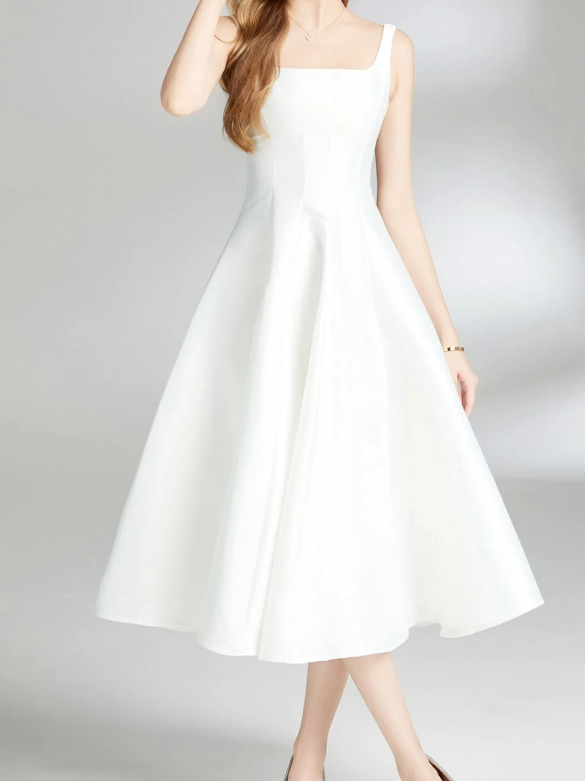 Sleeveless A-Line Midi Dress