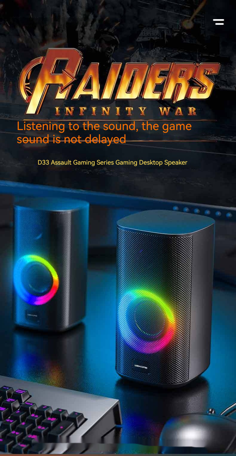 RGB Gaming Desktop Bluetooth Speaker | Dual Stereo Sound, LED Light Show & USB Powered — Prime Trend Market