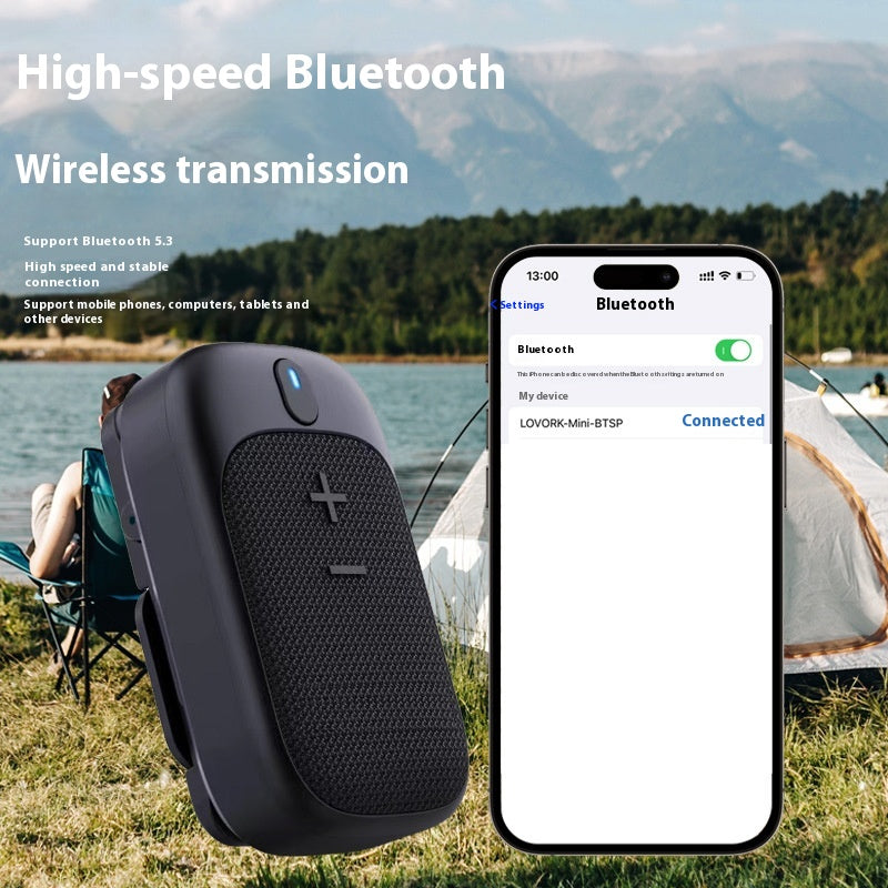 Outdoor Bluetooth Hiking Speaker — Ultra-Lightweight, Portable Subwoofer for Camping & Running — Eliza & Tuan