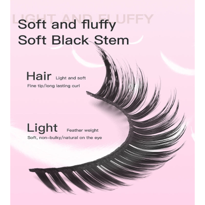 15 Pairs Cat Eye False Eyelashes — 3D Fluffy Wispy Natural Look | Clear Band Manga Lashes — Prime Trend Market