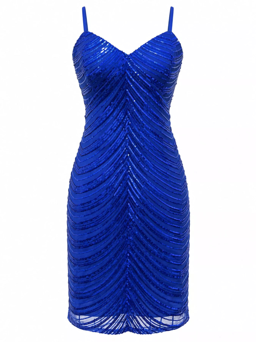 Sequin V-Neck Backless Bodycon Mini Cami Dress
