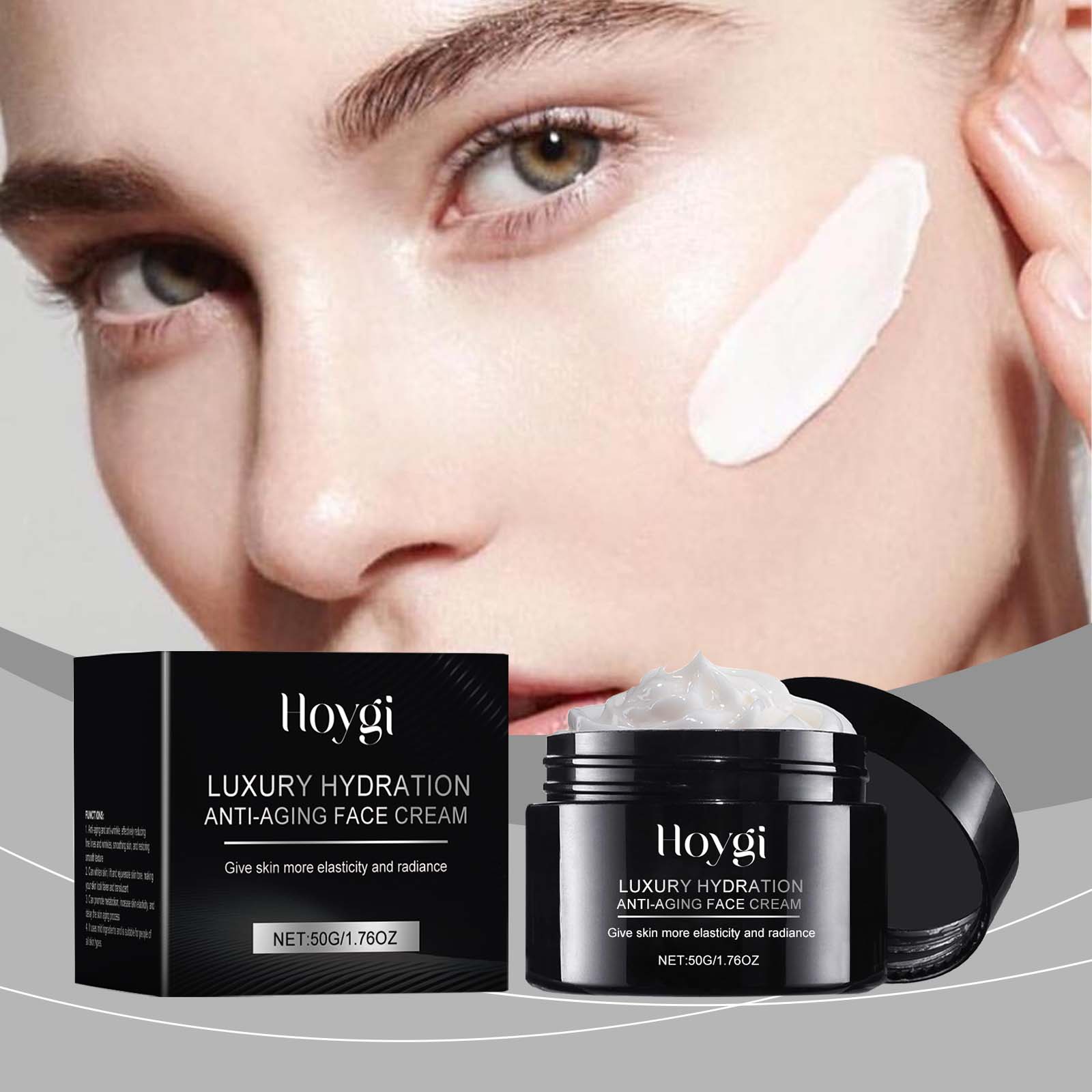 HOYGI Hyaluronic Acid Anti-Wrinkle Cream — Hydrolyzed Soy Protein + Turmeric Extract | Deep Hydration & Firming Moisturizer (50g) — Prime Trend Market