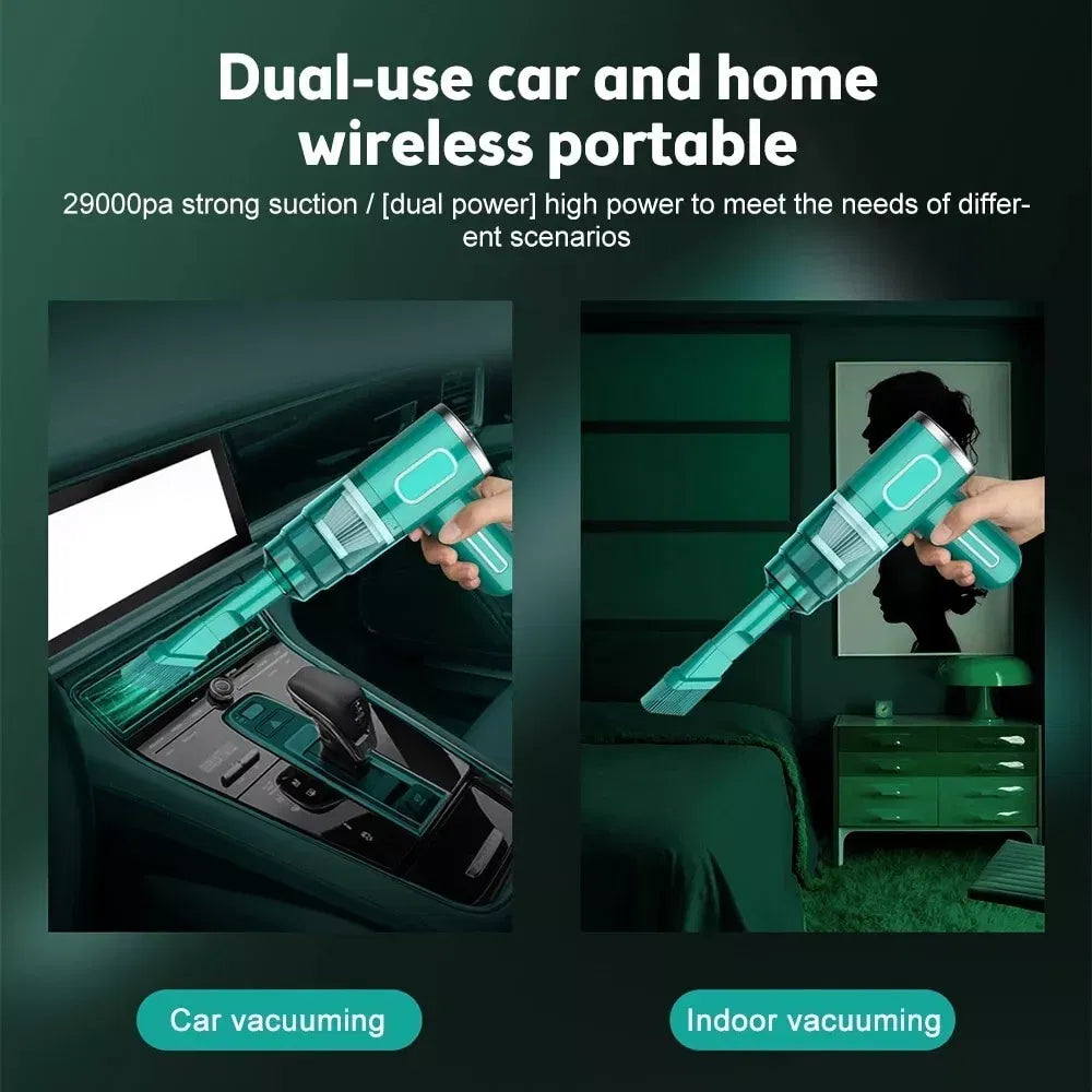 29,000PA Cordless Handheld Vacuum Cleaner – Mini Portable Car & Home Wireless | Silver — Eliza & Tuan