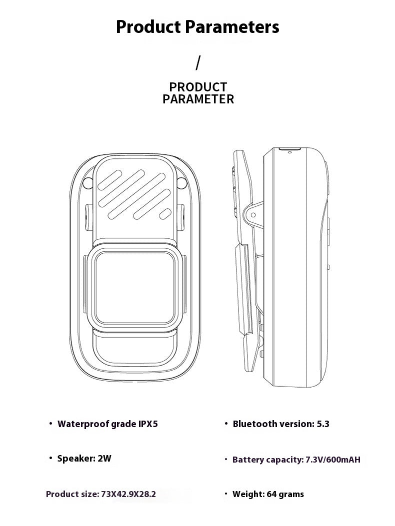 Outdoor Bluetooth Hiking Speaker — Ultra-Lightweight, Portable Subwoofer for Camping & Running — Eliza & Tuan