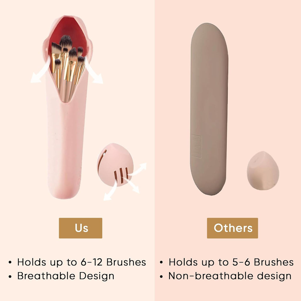 Silicone Travel Makeup Brush Holder & Beauty Blender Organizer Case — Prime Trend Market