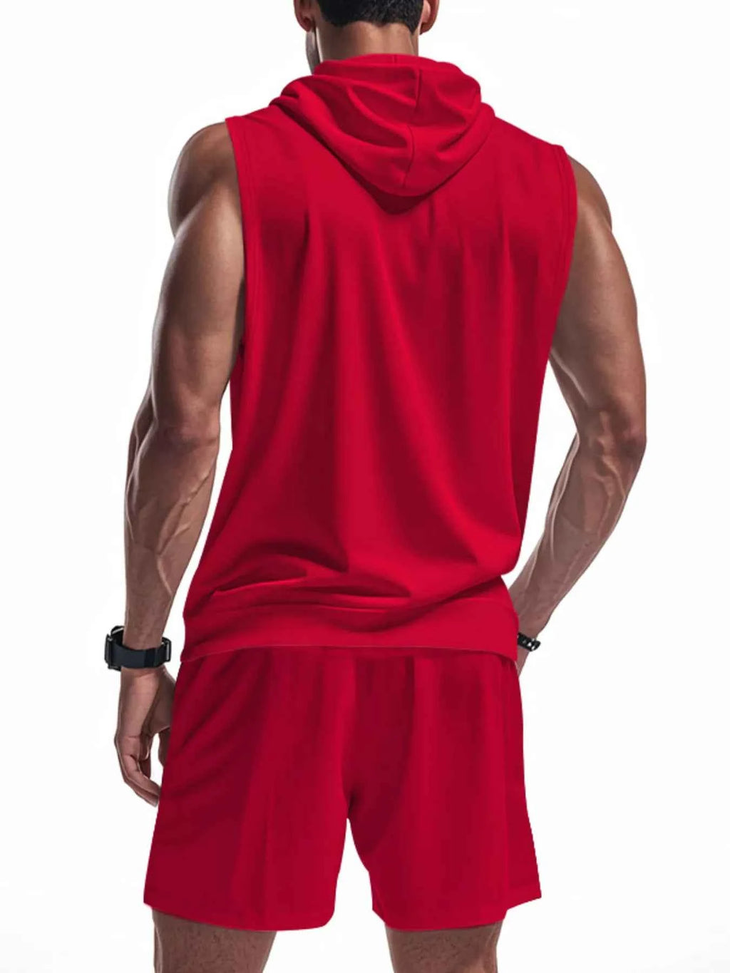 Men’s Sleeveless Zip-Front Hoodie & Shorts Set