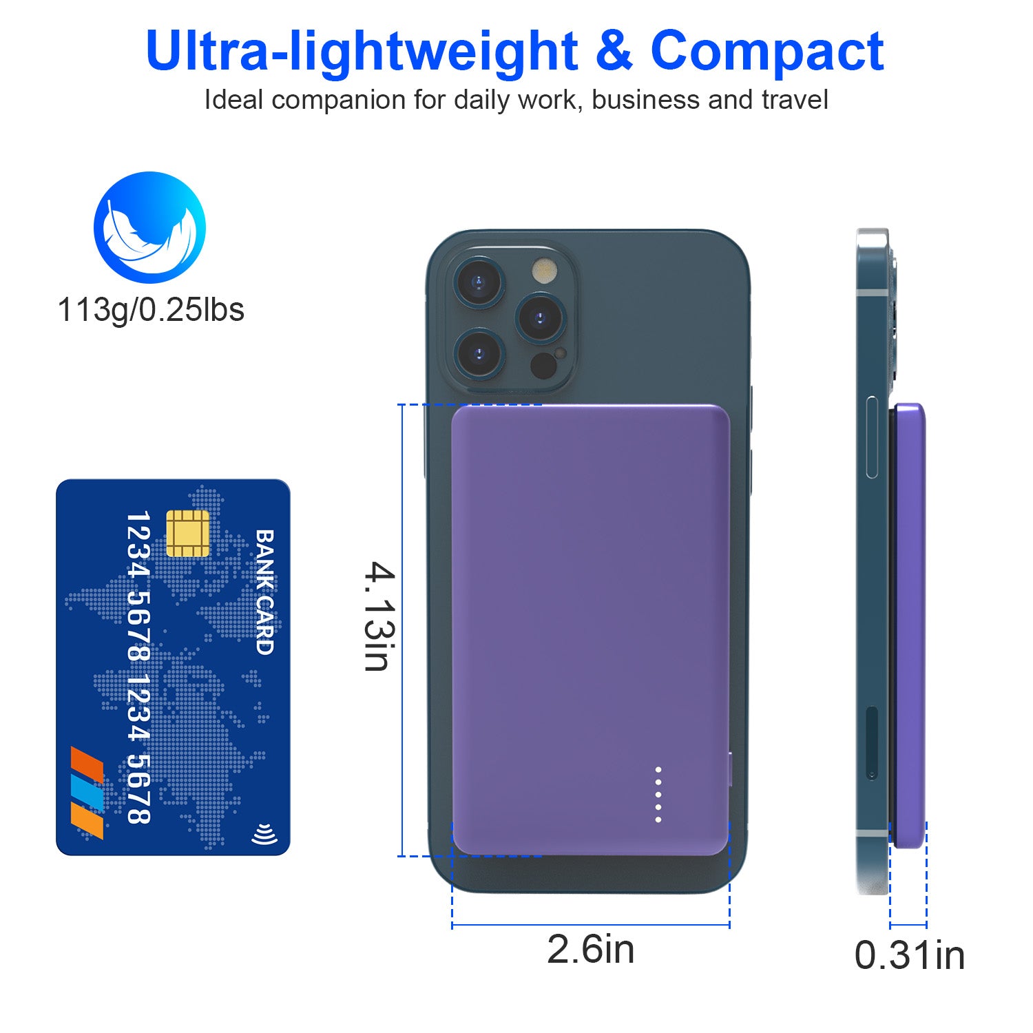 2-in-1 MagSafe Wireless Power Bank 5000mAh — PD20W Fast Charging, Ultra-Slim 8mm, 4 Colors — Prime Trend Market