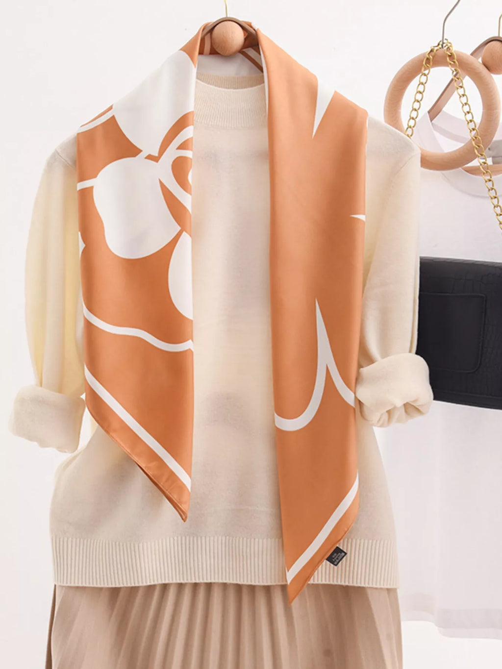 Flower Print Square Scarf