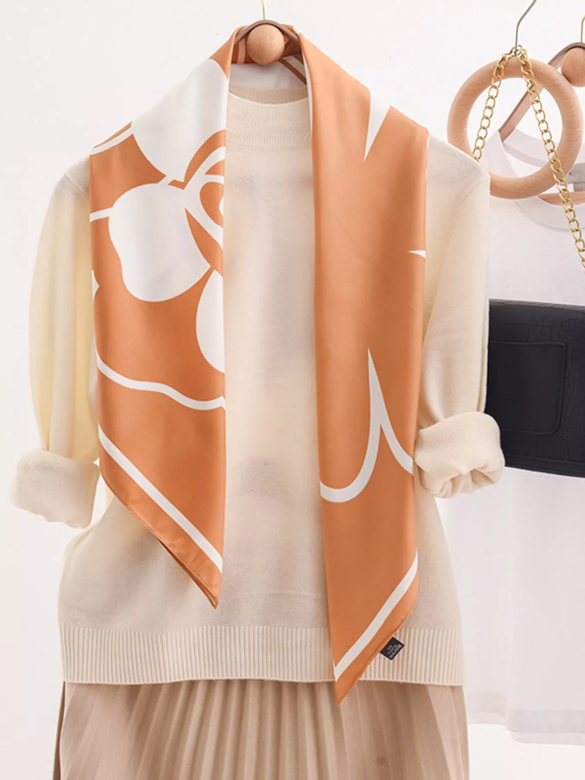 Flower Print Square Scarf