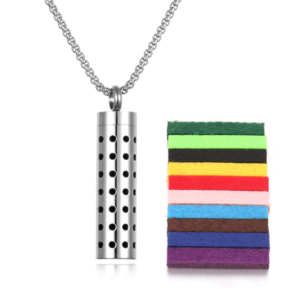 Aromatherapy Essential Oil Pendant Necklace — Titanium Steel Diffuser Locket | 16 Styles + Cotton Pads — Prime Trend Market
