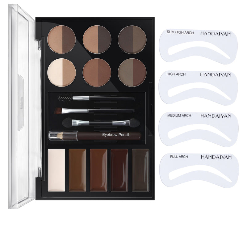 Eyebrow Cream Powder Palette Kit – Brow Powder, Stencil Cards & Brush | Perfect Brows for Beginners & Pros — Prime Trend Market