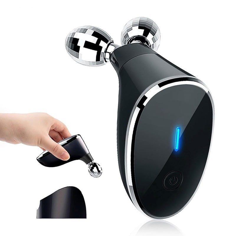 Luxury 3-Head Electric Roller EMS Facial Massager — Inductive Therapy, Skin Rejuvenation & Face Lifting Beauty Device — Eliza & Tuan