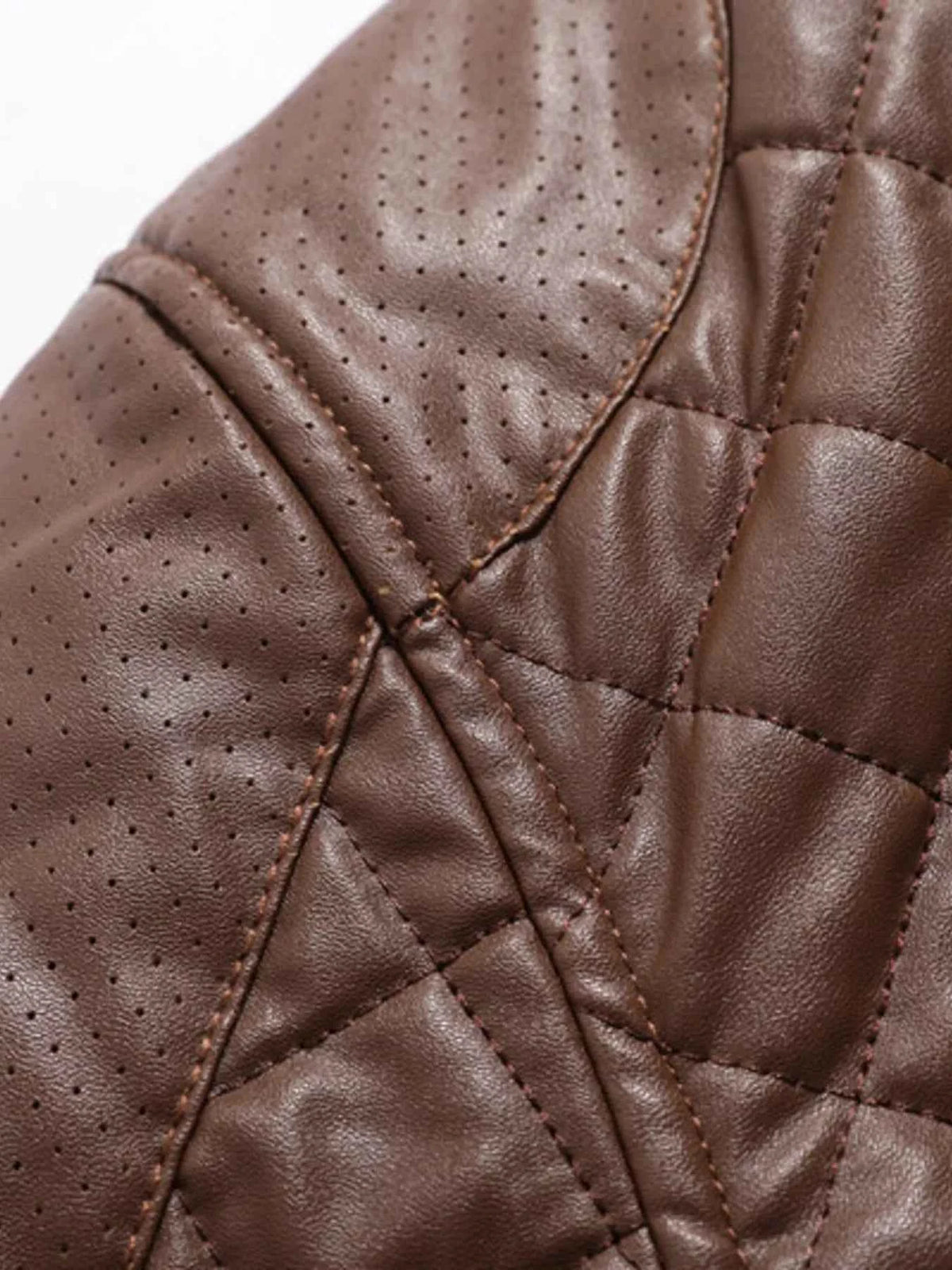 Men’s Quilted Faux-Leather Bomber Jacket