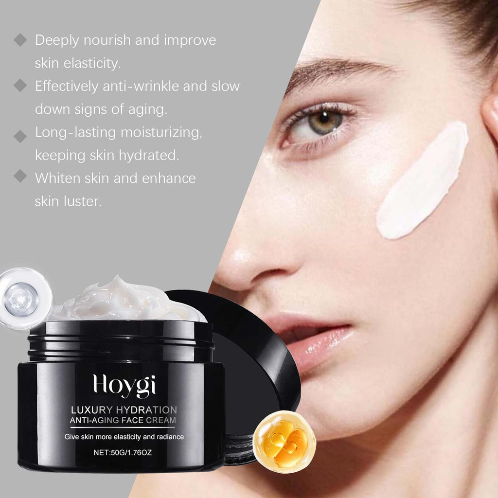 HOYGI Hyaluronic Acid Anti-Wrinkle Cream — Hydrolyzed Soy Protein + Turmeric Extract | Deep Hydration & Firming Moisturizer (50g) — Prime Trend Market