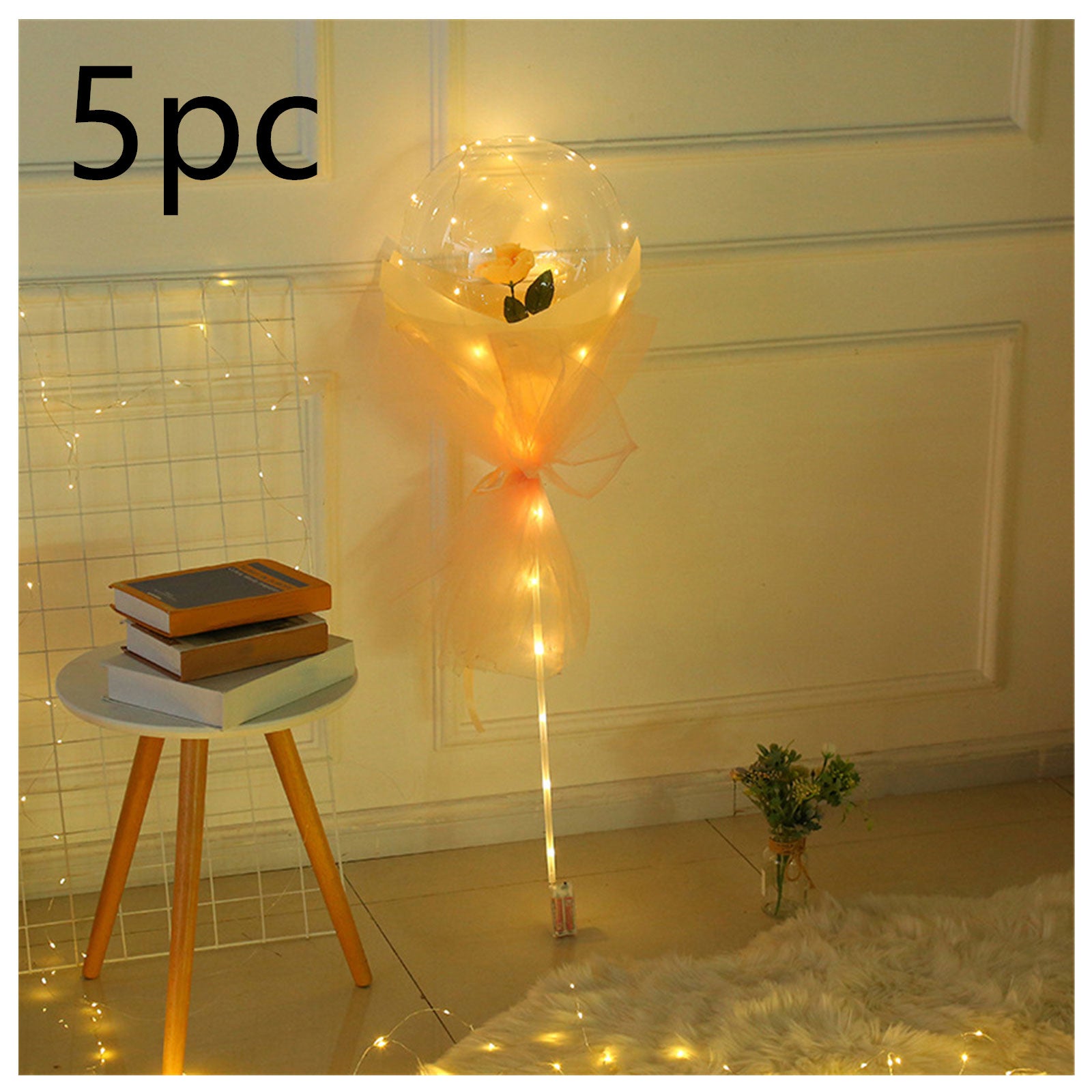 LED Luminous Balloon Rose Bouquet | Transparent Bobo Ball | Light-Up Flower Gift — Prime Trend Market