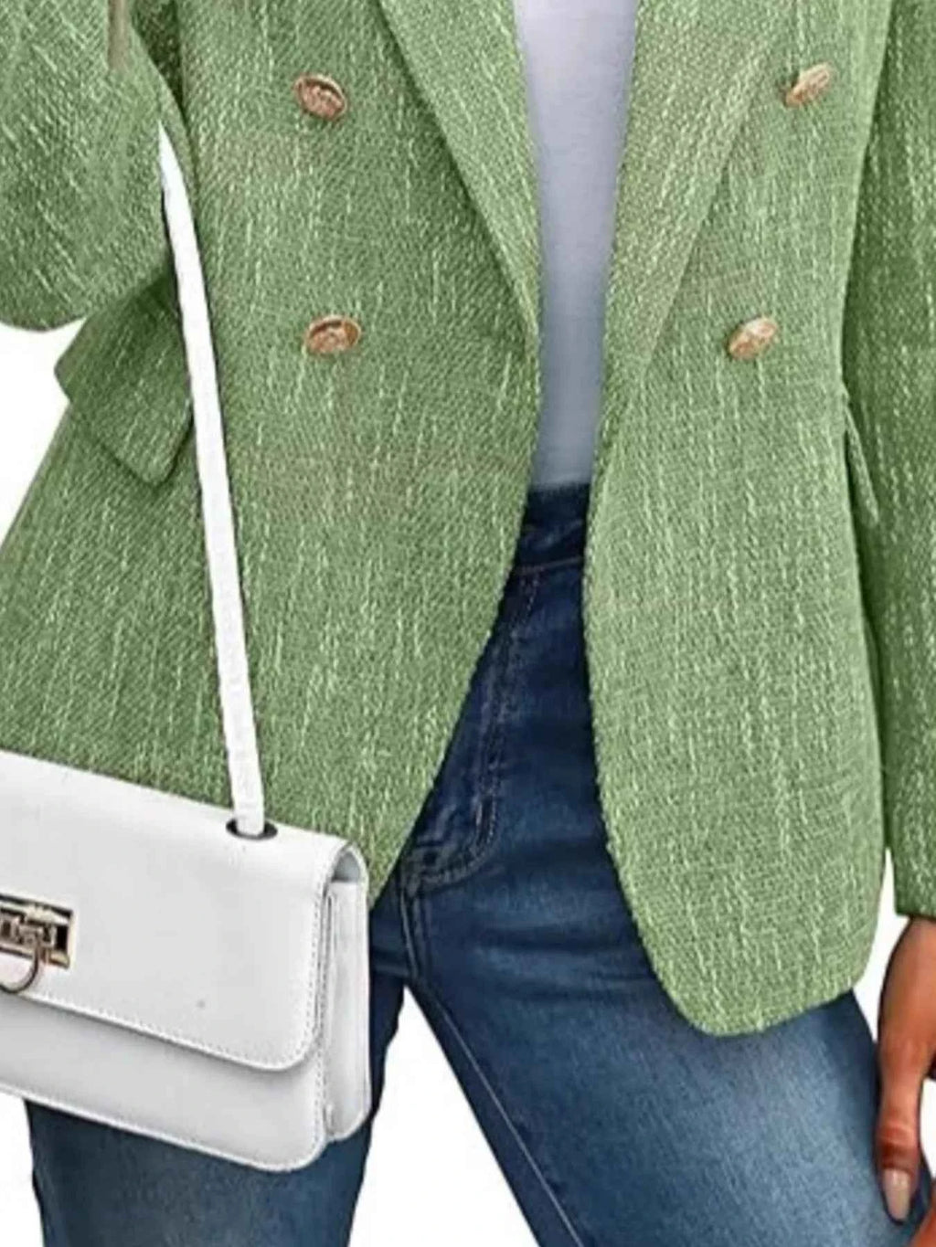 Double-Breasted Lapel-Collar Blazer