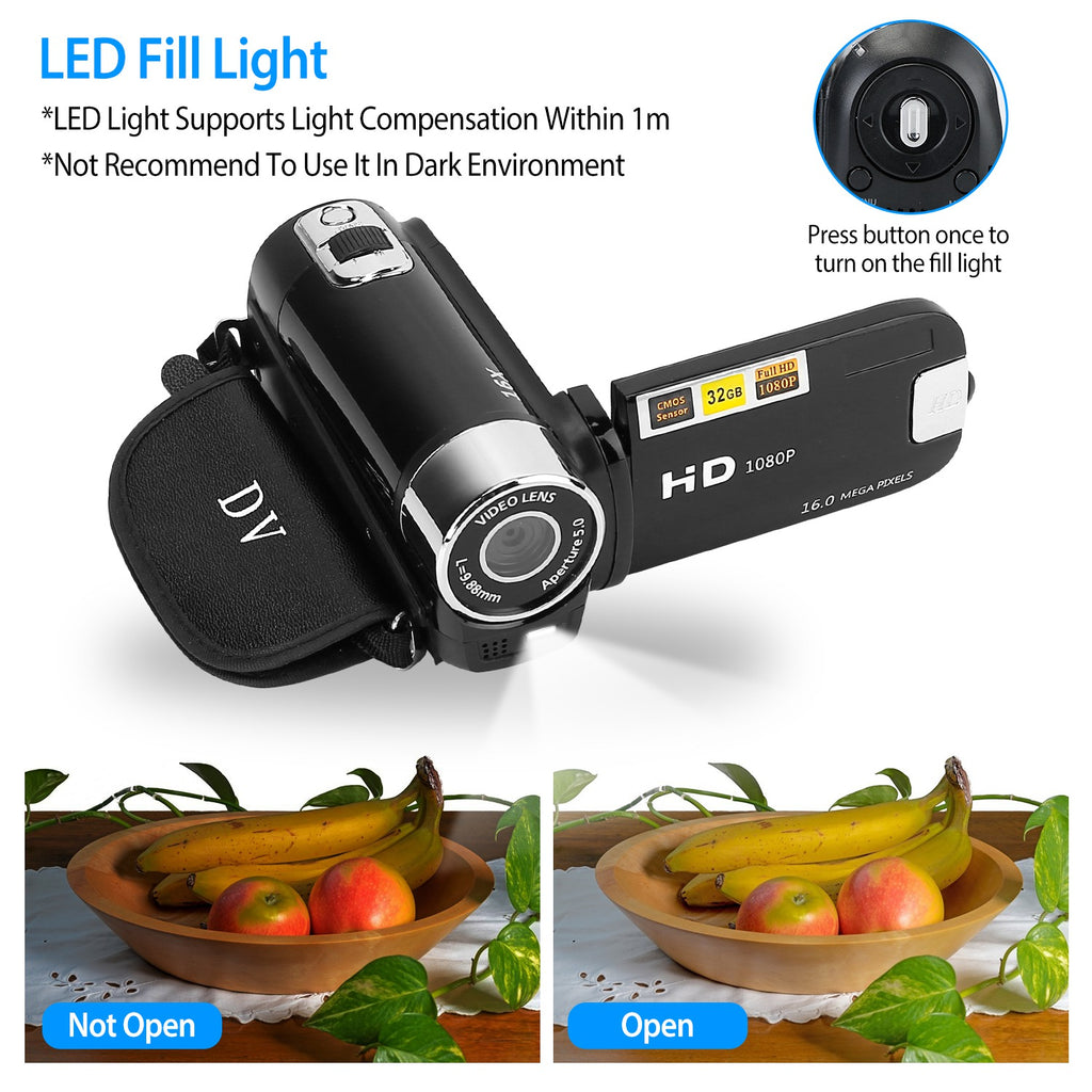 Luxury 270° Rotating Vlog Camera — 1080P HD, 16x Zoom, Built-in Fill Light & Selfie Mode — Prime Trend Market