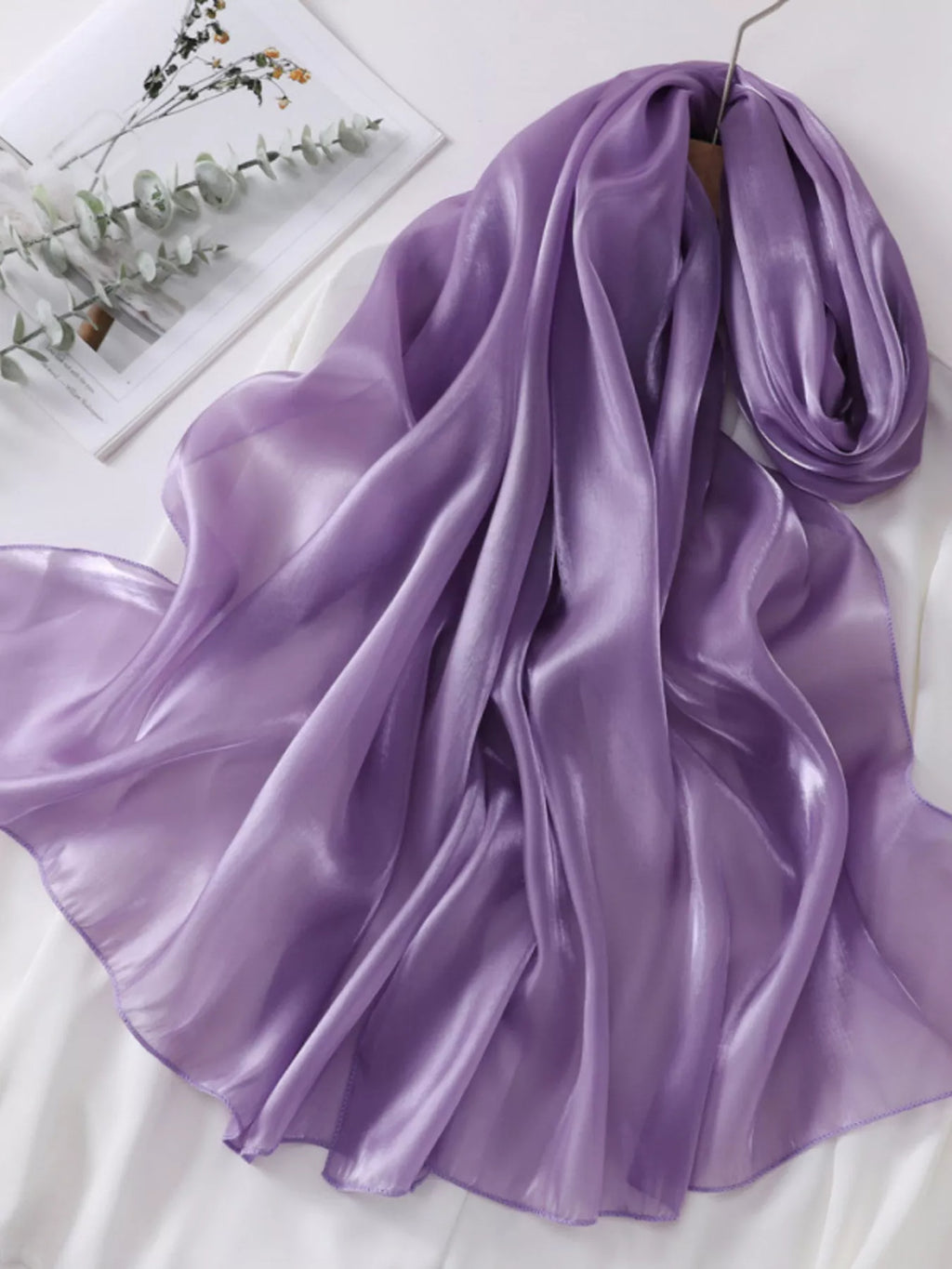 Solid-Color Polyester Organza Scarf