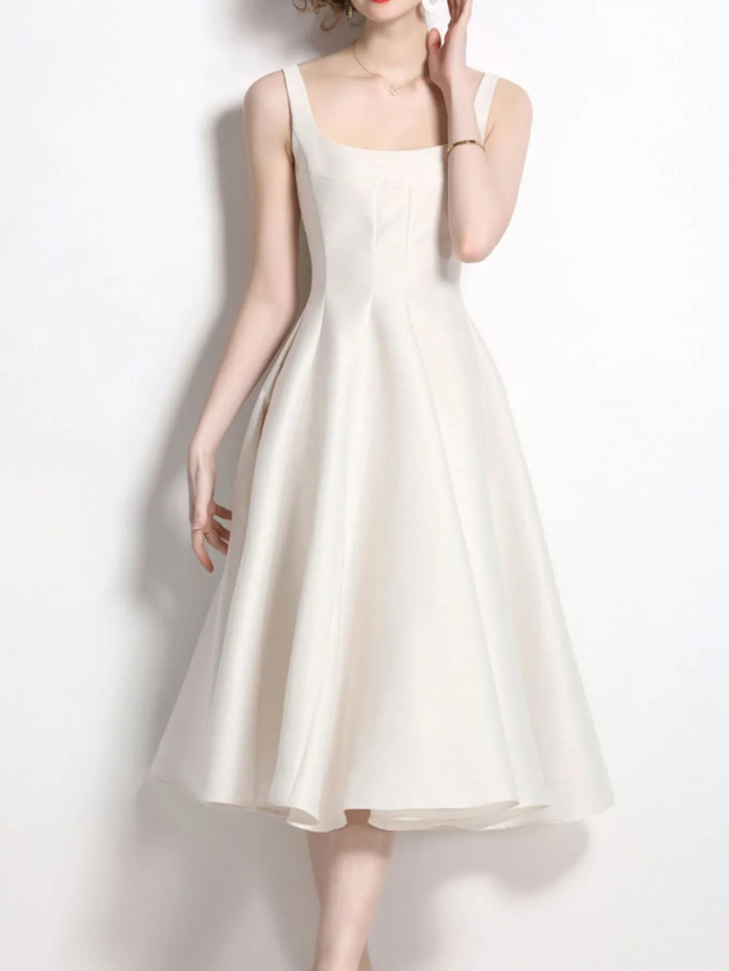 Sleeveless A-Line Midi Dress