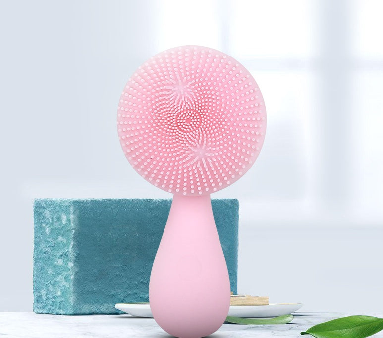 Sonic Silicone Face Cleansing Brush | 4-Mode Vibration Deep Pore Cleanser with Gold Charging Dock — Prime Trend Market