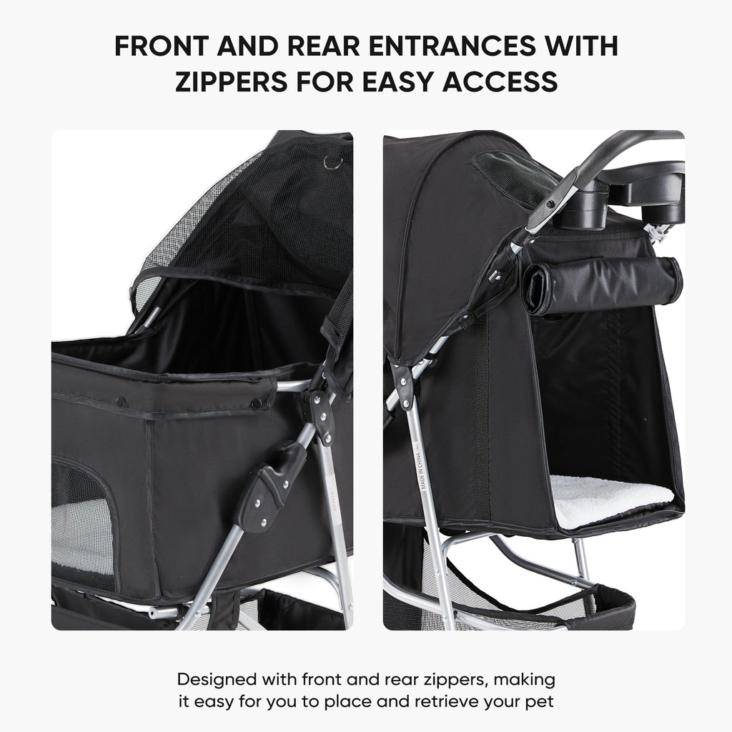 Luxury Pet Stroller Cart for Cats & Dogs — Foldable, All-Terrain, Breathable — Prime Trend Market