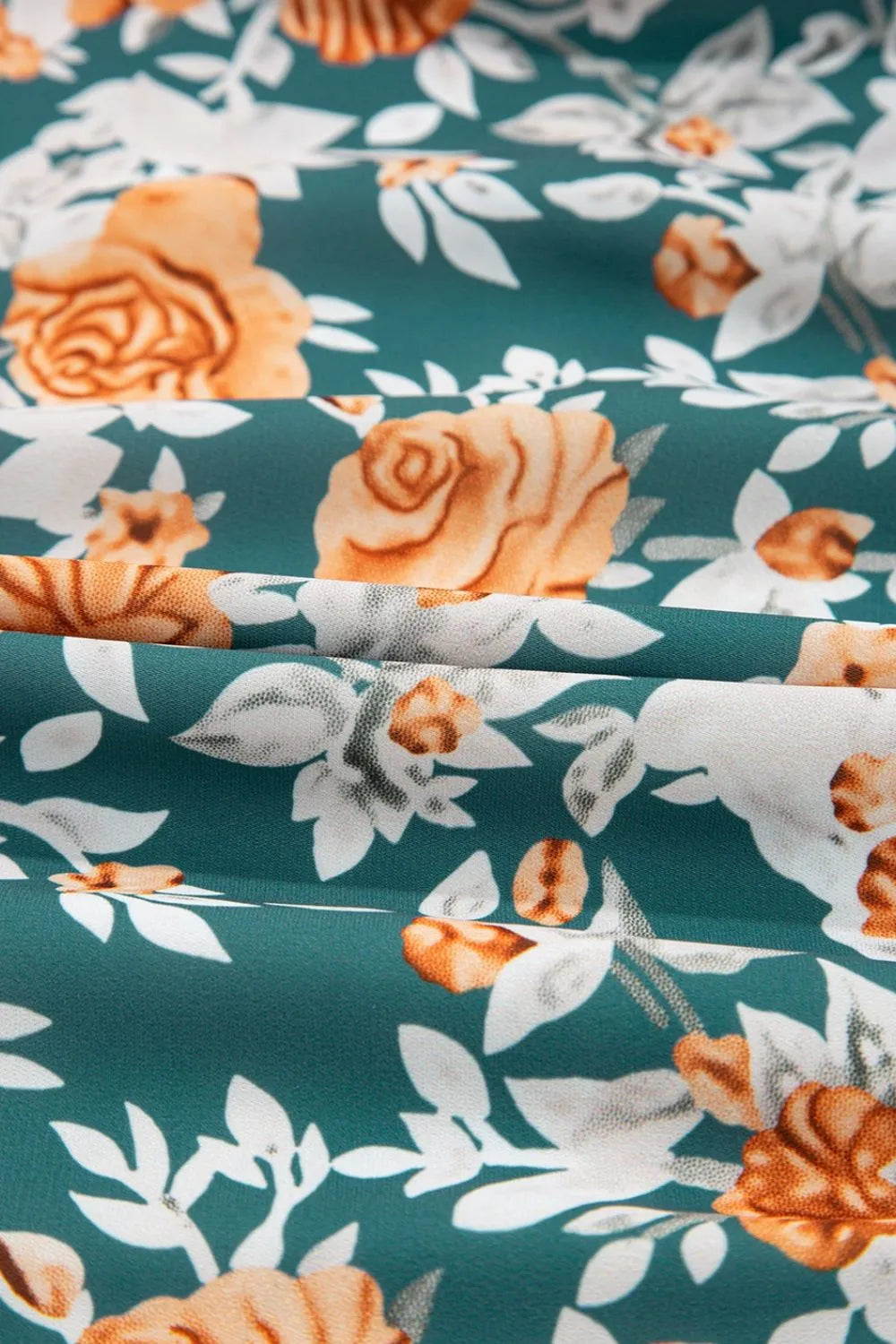 Floral V-Neck Tie-Waist Sleeveless Tiered Dress